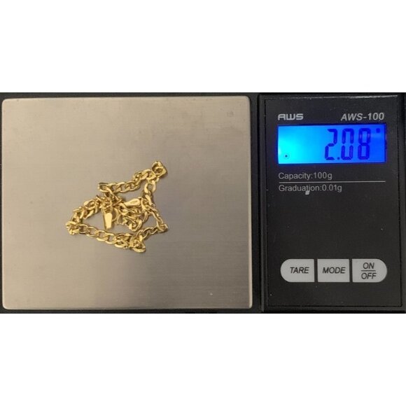 18K Gold Bracelet Chain Curb 7.5 inches 2.08 grams - Picture 6 of 9